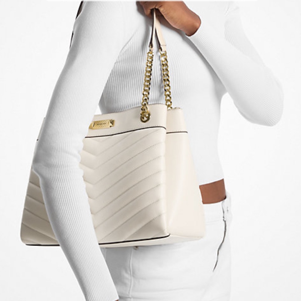 Michael Kors Whitney Medium Quilted Tote Shoulder Bag 
Light Cream 
NWT - Picture 13 of 16